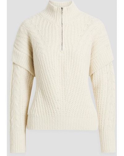 IRO Jilana Cable-knit Half-zip Sweater - White