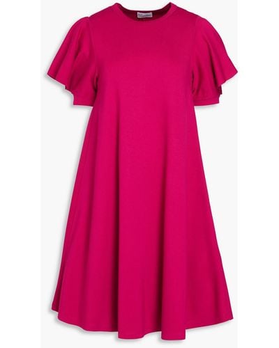 Red(V) Minikleid aus stretch-jersey mit rüschen - Pink