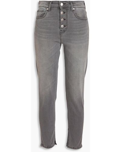 IRO Aze Cropped Faded High-rise Slim-leg Jeans - Grey