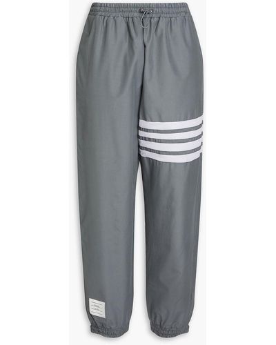 Thom Browne Striped Cotton-blend Ripstop Track Trousers - Grey