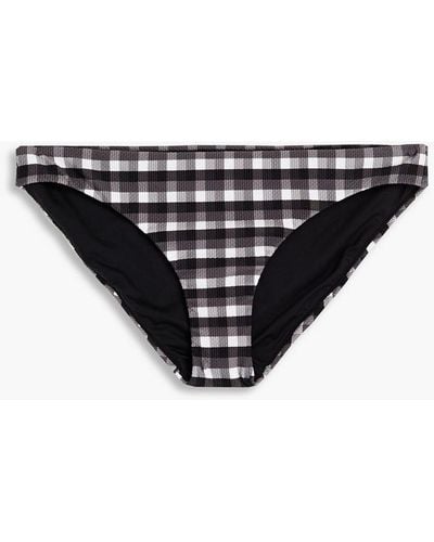 Seafolly Portofino Gingham Stretch-piqué Low-rise Bikini Briefs - Black