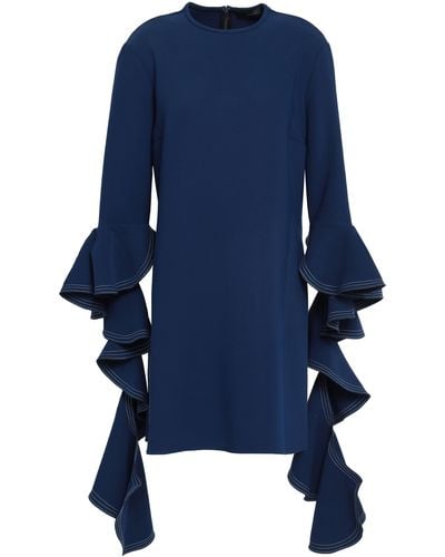 Ellery Kilkenny Ruffled Crepe Mini Dress - Blue
