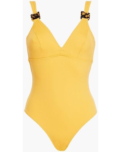 Else Mare Embellished Underwired Swimsuit - Yellow