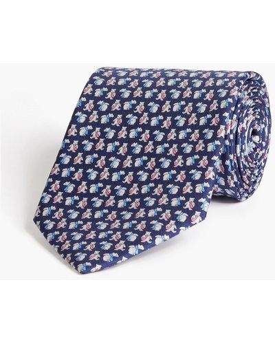 Ferragamo Printed Silk Tie - Blue
