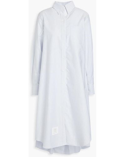 Thom Browne Striped Cotton Oxford Shirt Dress - White
