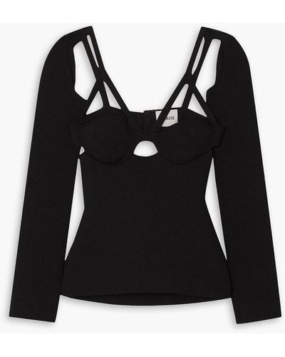 Khaite Roza pullover aus stretch-strick mit cut-outs - Schwarz