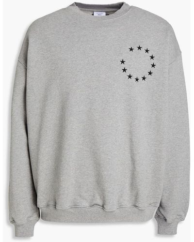 Vetements Sweatshirt aus beschichtetem frottee aus einer baumwollmischung mit stickereien - Grau