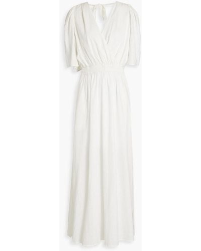 Jets by Jessika Allen Bonita Gathered Linen-blend Maxi Dress - White