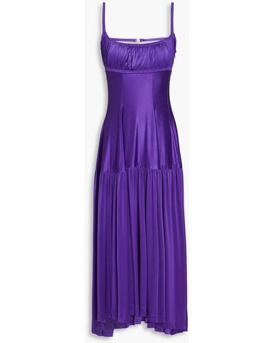 Rabanne Gathered Jersey Midi Dress - Purple