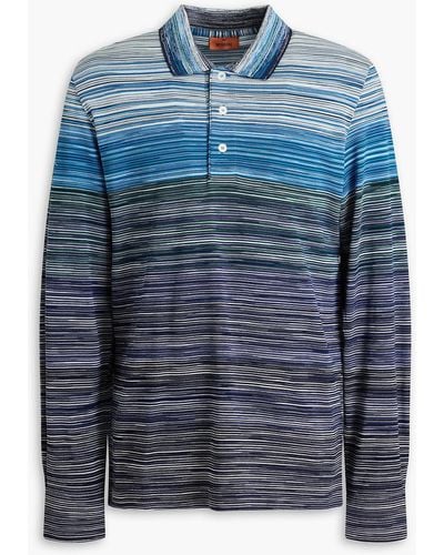 Missoni Space-dyed Cotton-piqué Polo Shirt - Blue