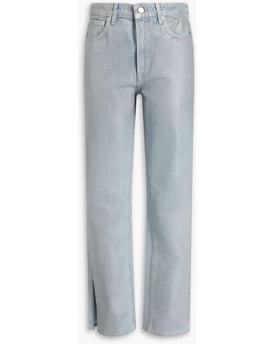 GRLFRND Harlow Coated High-rise Straight-leg Jeans - Blue