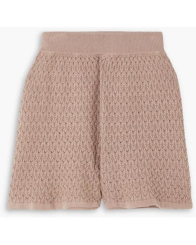Mr. Mittens Pointelle-knit Cotton Shorts - Natural