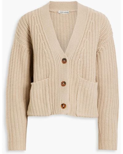 Autumn Cashmere Ribbed-knit Cardigan - Natural