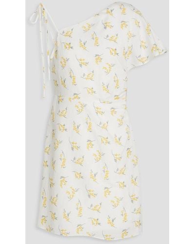 Claudie Pierlot Floral-print Slub Woven Mini Dress - White