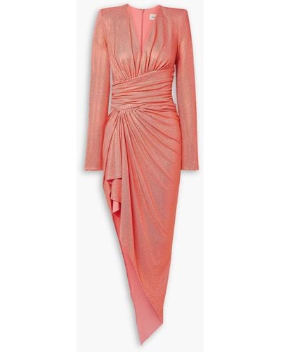 Alexandre Vauthier Asymmetric Ruched Crystal-embellished Stretch-crepe Maxi Dress - Red