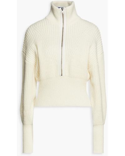 Philosophy Di Lorenzo Serafini Ribbed Wool Half-zip Turtleneck Sweater - White