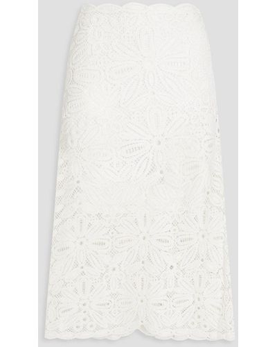 Maje Macramé Lace Skirt - White