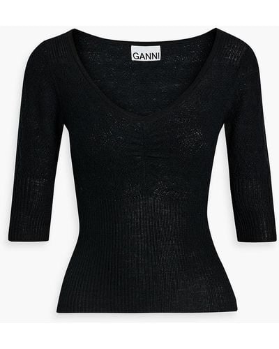 Ganni Wool Top - Black