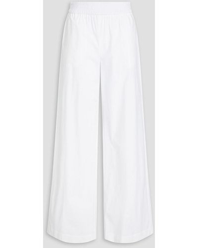 RED Valentino Cotton-blend Wide-leg Trousers - White