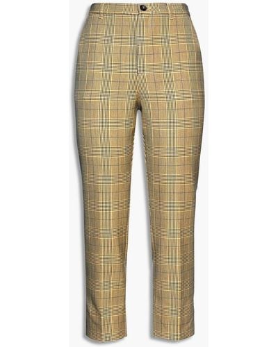 Ganni Prince Of Wales Checked Woven Tapered Pants - Multicolour