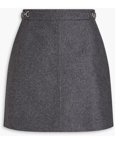 Claudie Pierlot Embellished Wool-blend Felt Mini Skirt - Grey