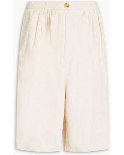 American Vintage Gathered Linen-blend Shorts - Multicolour