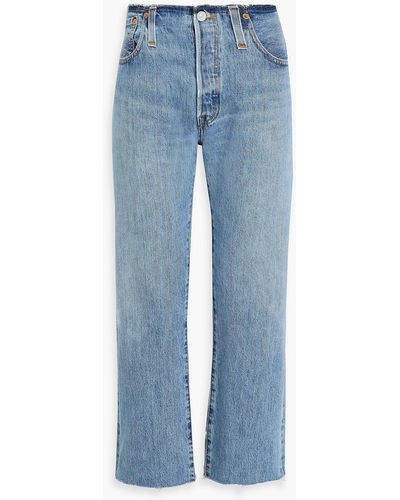 Levi's Cropped High-rise Straight-leg Jeans - Blue
