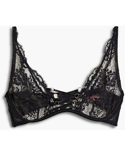 Agent Provocateur Essie Chantilly Lace Underwired Triangle Bra - Black