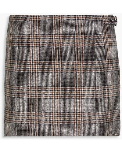Rag & Bone Cora Prince Of Wales Checked Cotton-tweed Mini Skirt - Grey