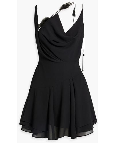 16Arlington Alzir Embellished Chiffon Mini Dress - Black