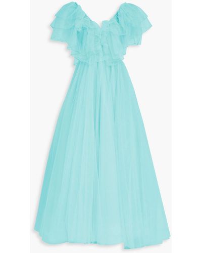 Jenny Packham Embellished Tulle Gown - Blue