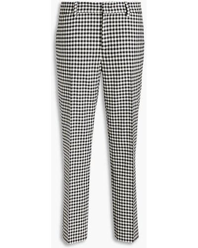 RED Valentino Gingham Flannel Tapered Pants - Black