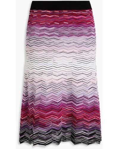 Missoni Crochet-knit Cotton-blend Skirt - Purple