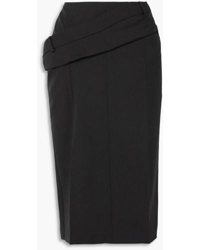 Jacquemus Vela Draped Wool Skirt - Black