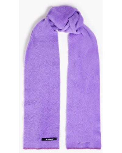 Jacquemus Neve Brushed Knitted Scarf - Purple