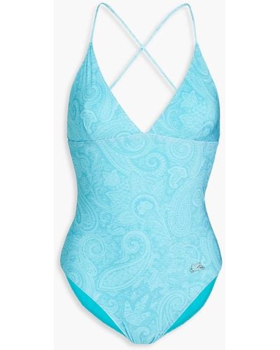 Etro Paisley-print Swimsuit - Blue