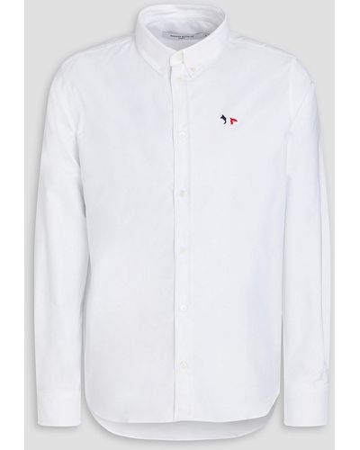 Maison Kitsuné Appliquéd Cotton Oxford Shirt - White