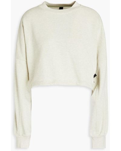 adidas Originals Cropped French Cotton-blend Terry Sweatshirt - Natural