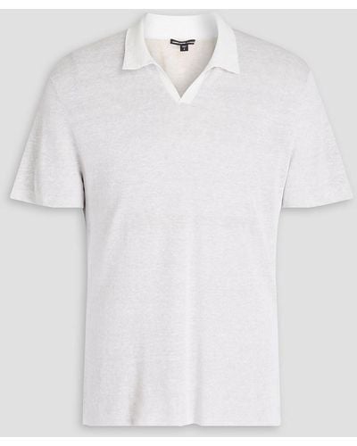 James Perse Linen-blend Polo Shirt - White