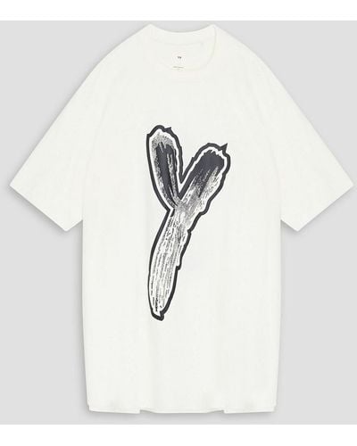 Y-3 Logo-print Cotton-jersey T-shirt - Blue