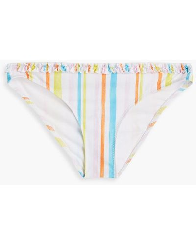 Solid & Striped The daphne tief sitzendes bikini-höschen mit rüschen und streifen - Mehrfarbig