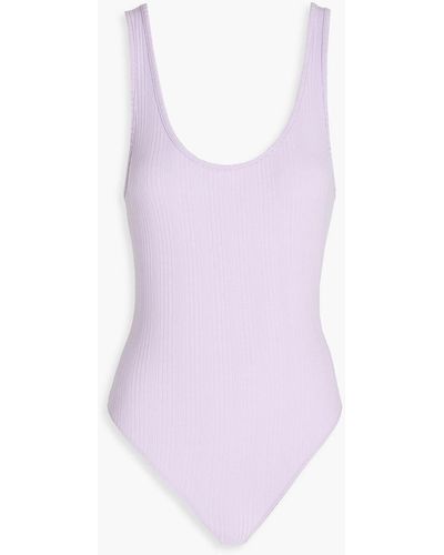 Jonathan Simkhai Irene Ribbed Stretch-cotton Bodysuit - Purple