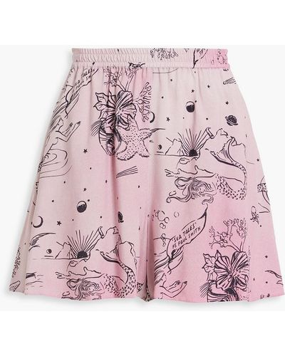 Paul Smith Printed Crepe Shorts - Pink