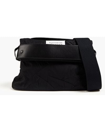 Maison Margiela Leather-trimmed Shell Messenger Bag - Black