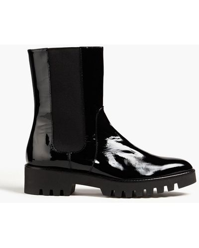 Theory Patent-leather Chelsea Boots - Black