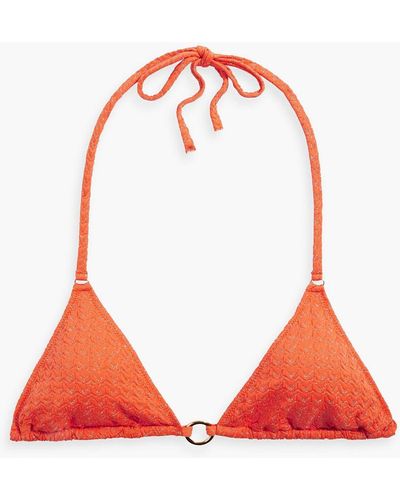Melissa Odabash Venice Metallic Jacquard Triangle Bikini Top - Red