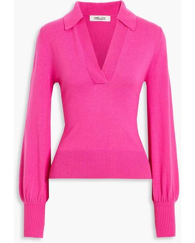 Diane von Furstenberg Rhodes Wool And Cashmere-blend Jumper - Pink