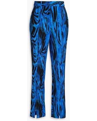 Diane von Furstenberg Wilder hose mit geradem bein aus cady mit print - Blau