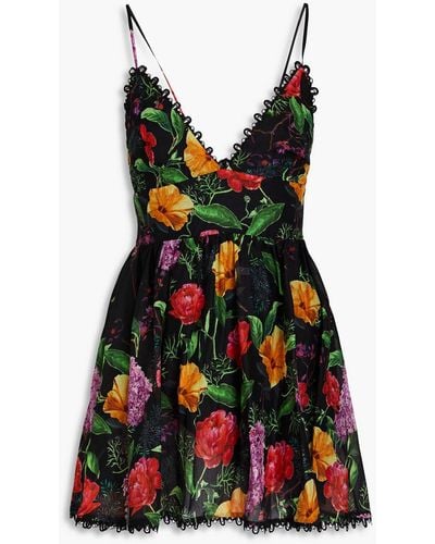 Charo Ruiz Issya Floral-print Cotton-blend Voile Mini Dress - Red