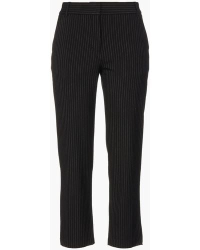 Velvet By Graham & Spencer Brittany Cropped Pinstriped Stretch-twill Straight-leg Pants - Black